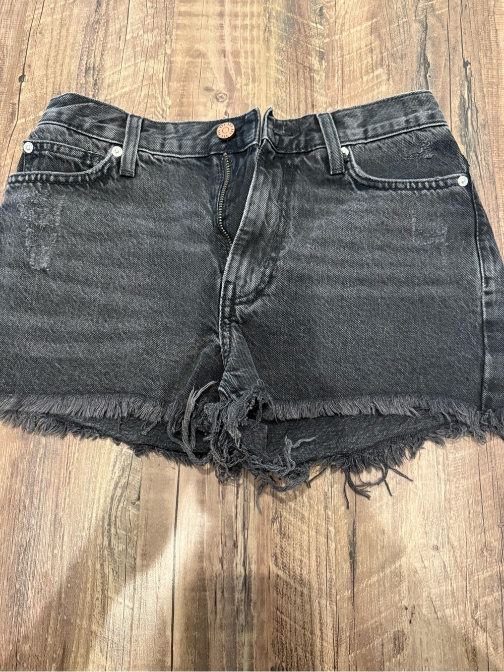 BDG Black Frayed Hem High-Rise Denim Cutoff Shorts